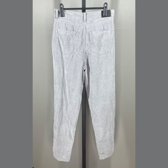 NEW American Eagle Outfitters Pants Womens 0 gray corduroy straight taper casual - Picture 8 of 10